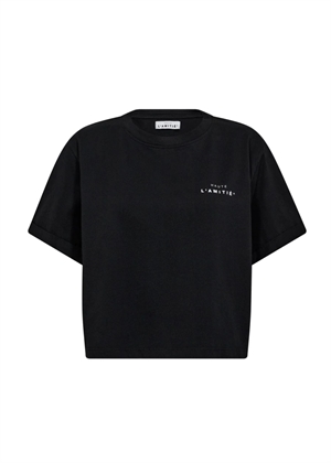 HL crew neck crop tee Sort HAUTE L'AMITIÈ